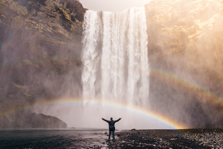 冰島南部彩虹瀑布--skogafoss