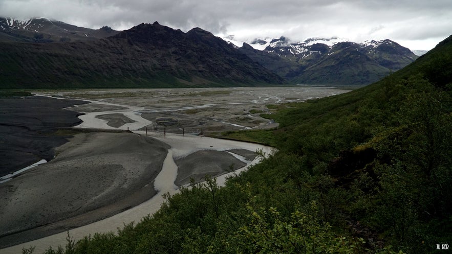 Point de vue sur Morsárdalur, Skeiðarársandur et Skeiðarárjökull.