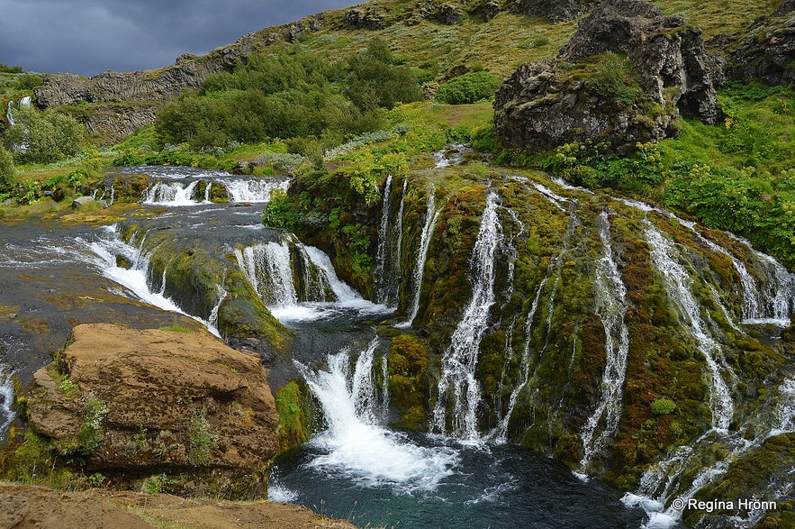 Lava caves and small waterfalls at Gjáin