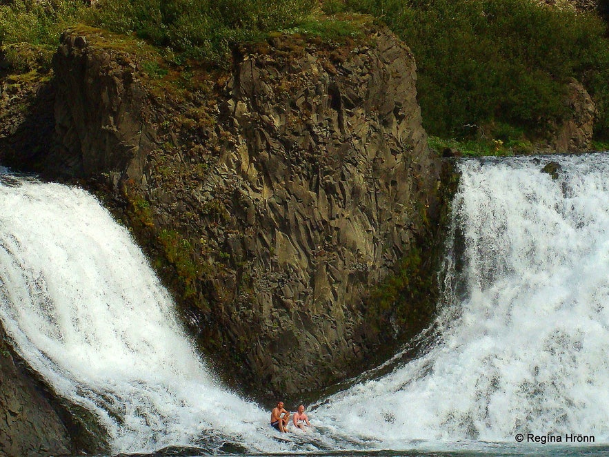 Háifoss, Granni&nbsp;&amp; Hjálparfoss - the beautiful Waterfalls in Fossá River in Iceland