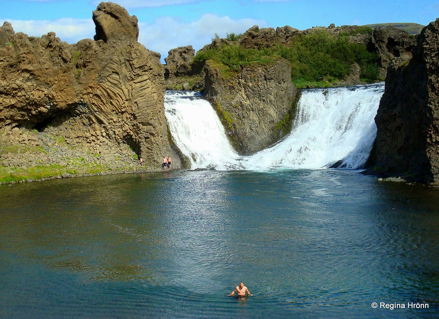 Hjálparfoss waterfall