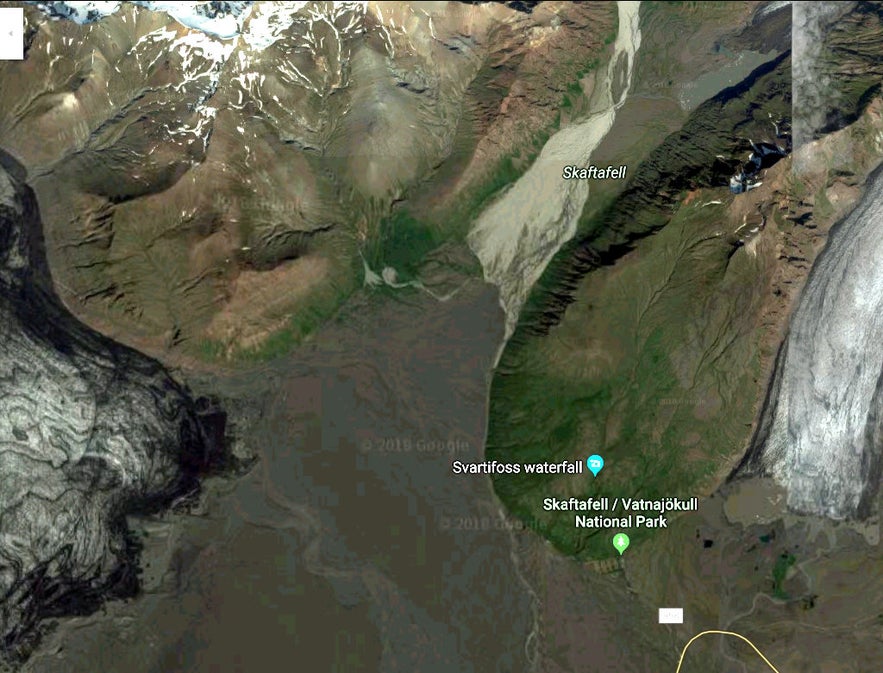 A map of Skaftafell