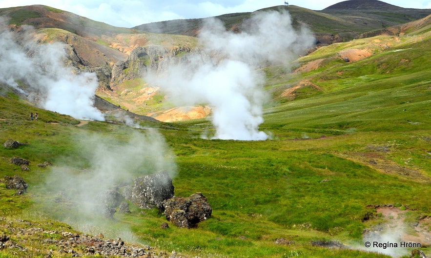 Hot springs in Reykjadalur valley