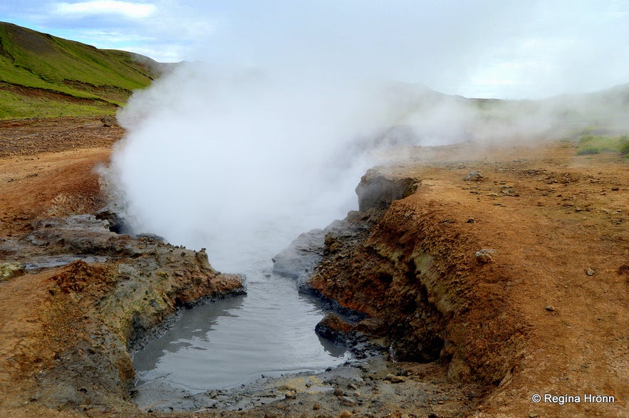 Mud pools in Reykjadalur valley