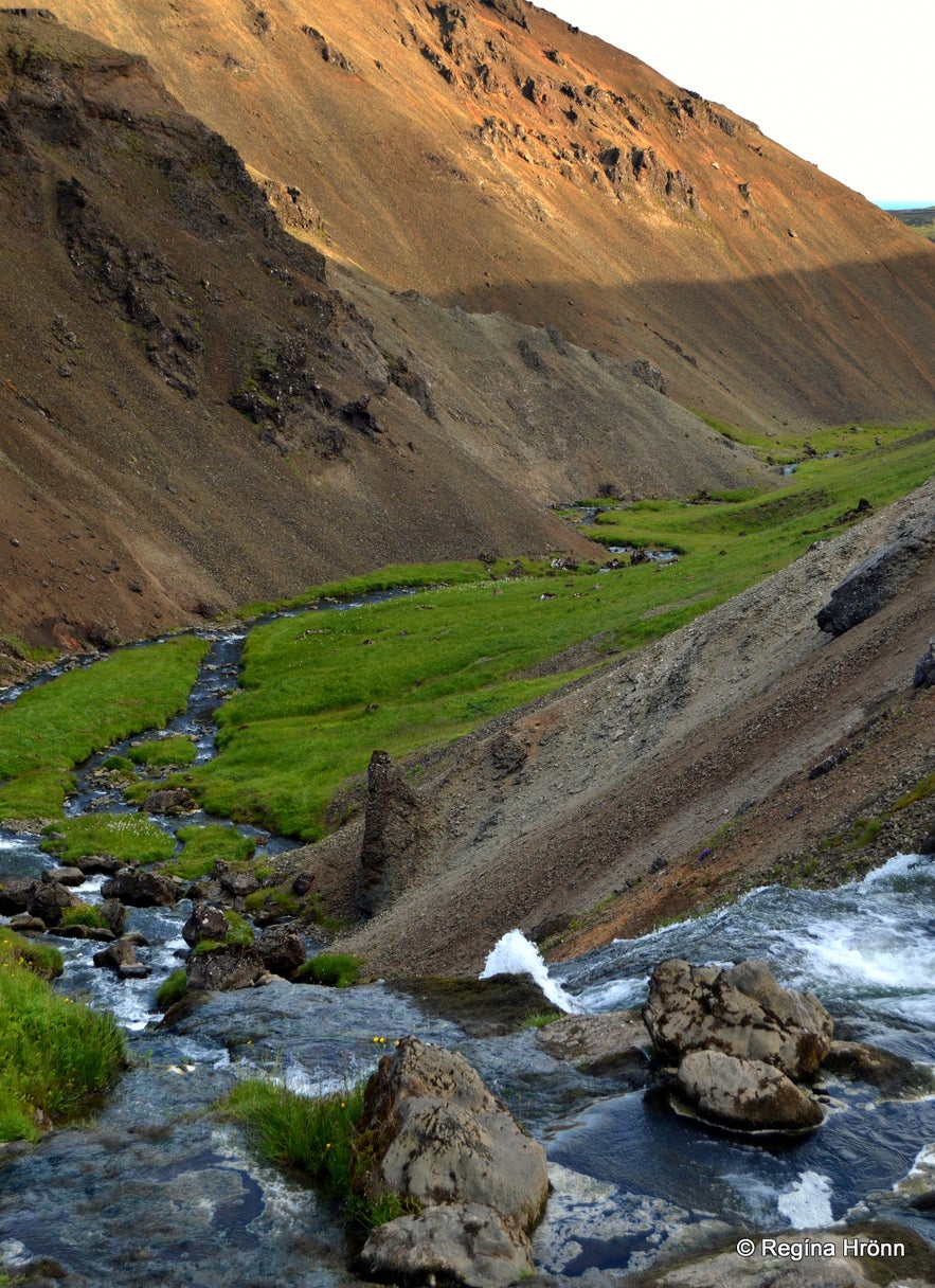 Djúpagilsfoss waterfall in Djúpagil canyon