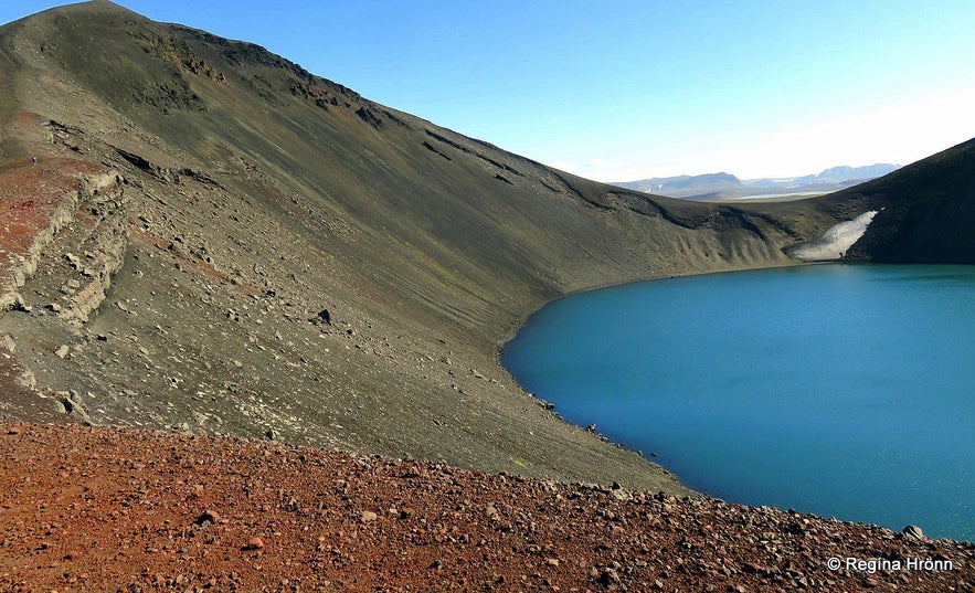 A lake filled crater in the highland of Iceland - Hnausapollur