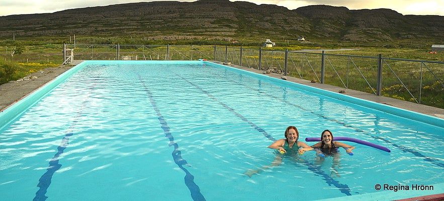 Swimming pool at Hotel Laugarhóll Bjarnarfjörður Westfjords 