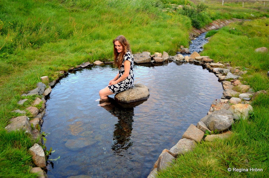 Geothermal pools by Hotel Laugarhóll Strandir Westfjords of Iceland