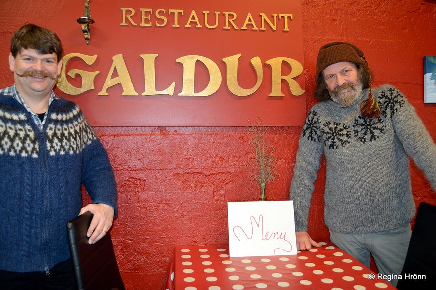 My husband and Sigurður at Restaurant Galdur My husband and Sigurður at Restaurant Galdur