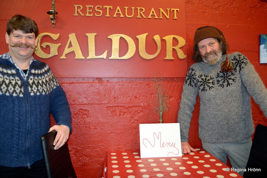 My husband and Sigurður at Restaurant Galdur