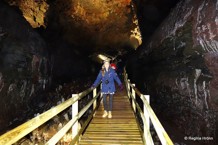 Regína inside Víðgelmir lava cave