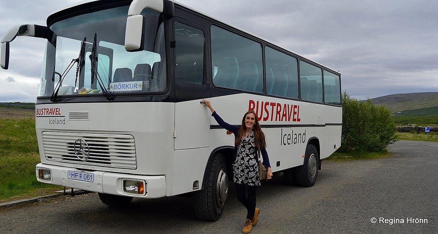 Regína travelling with Bustravel to Víðgelmir lava cave