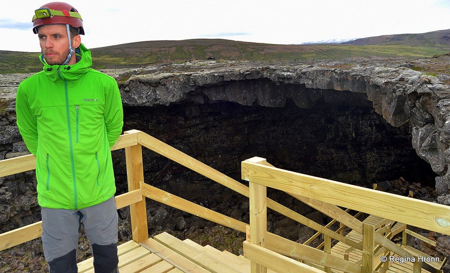 Lava Formations and Colours in Víðgelmir Lava Cave in West-Iceland