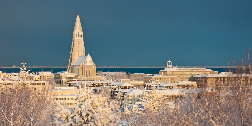 Hallgrímskirkja in wintertime