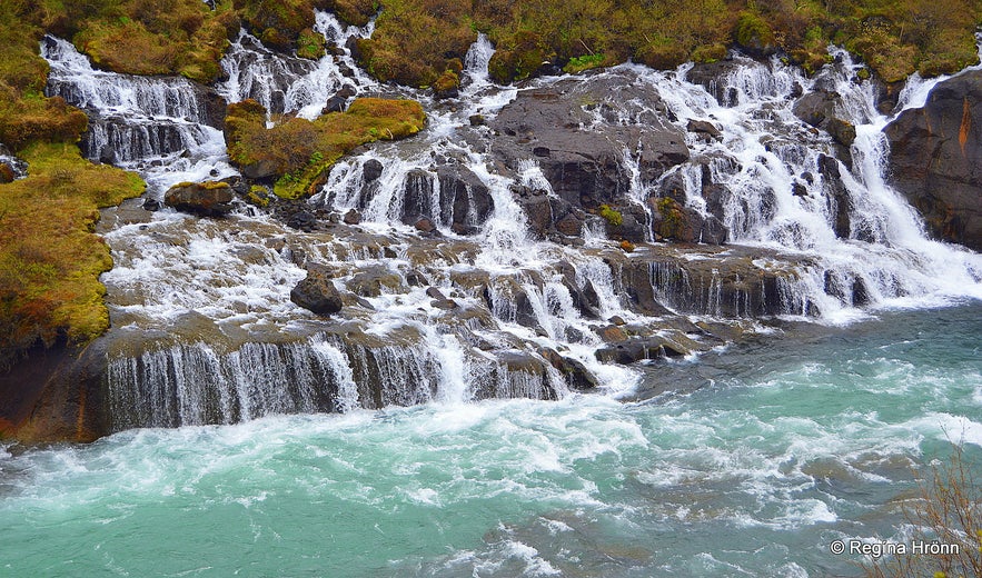 Hraunfossar waterfall in W-Iceland