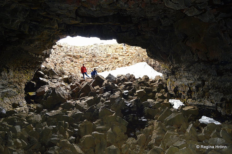 Inside Surtshellir cave 