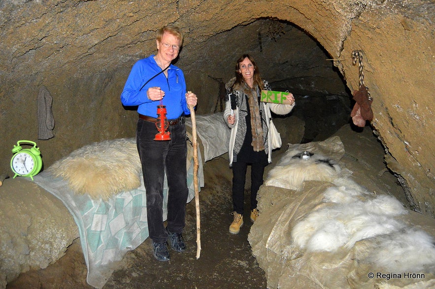 Regína in the Cave of the Yule Lads in Dimmuborgir Regína in the Cave of the Yule Lads in Dimmuborgir