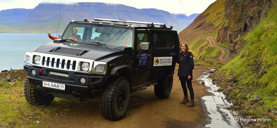 Driving on Kjaransbraut in a Hummer