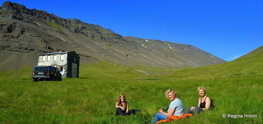 Having picnic in Stapadalur valley Westfjords