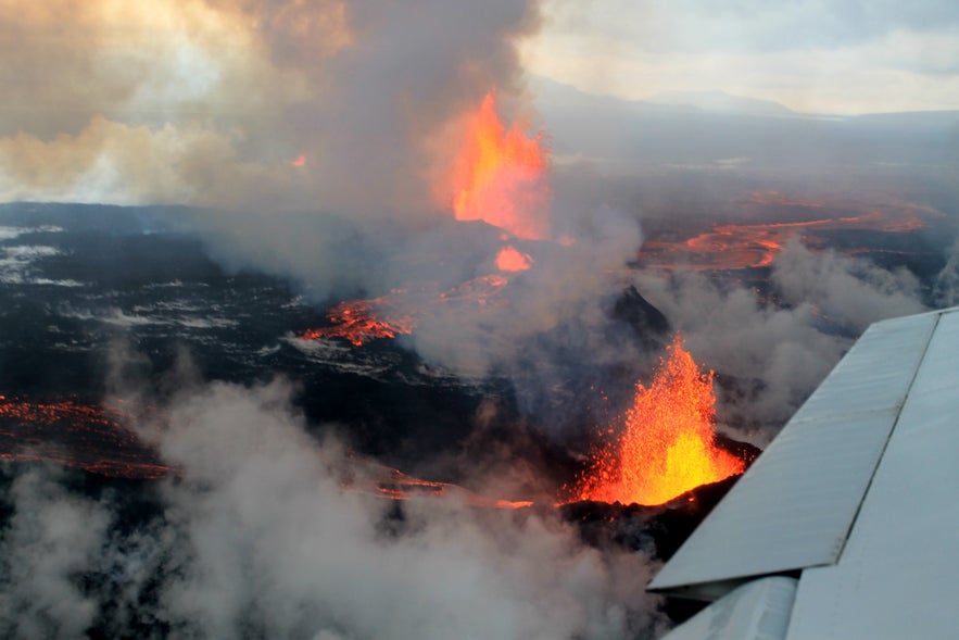 Wulkan Bárðarbunga sfotografowany z powietrza w 2014 roku.