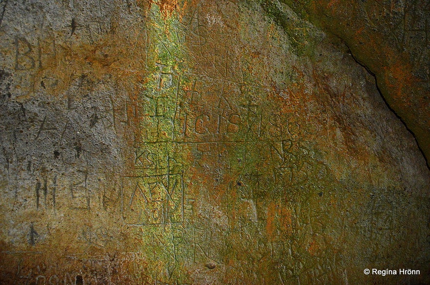 Markings in Sönghellir cave Snæfellsnes