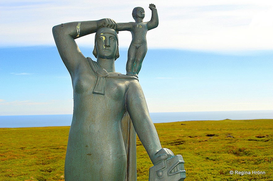 The statue of Guðríður at Laugarbrekka Snæfellsnes