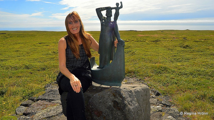 The statue of Guðríður at Laugarbrekka Snæfellsnes