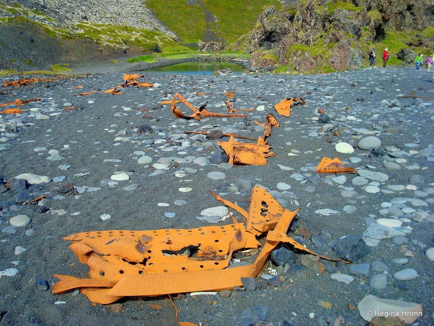 Djúpalónssandur beach Snæfellsnes -Iron pieces from the British trawler the Epine GY7