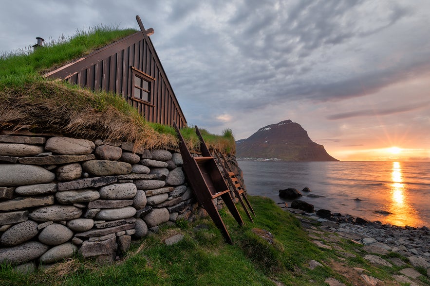 A turf house in the Westfjords.