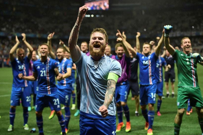 Icelandic football team at Euro Cup in 2016