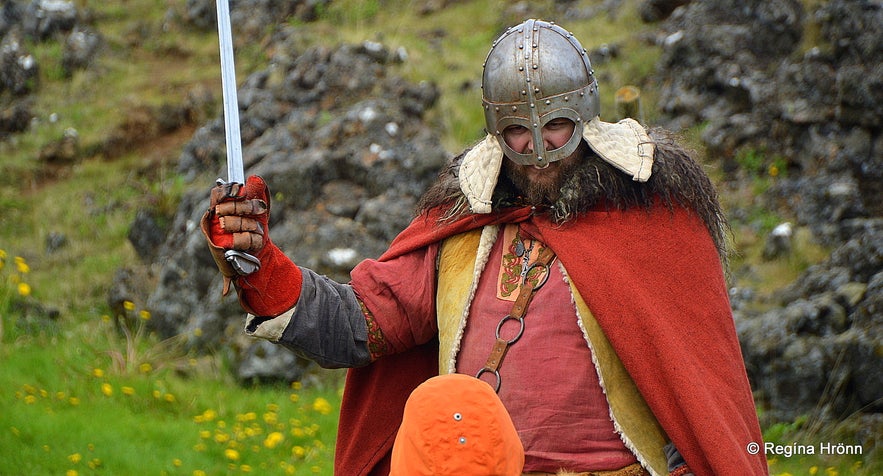 A Viking at the The annual Viking festival in Hafnarfjörður