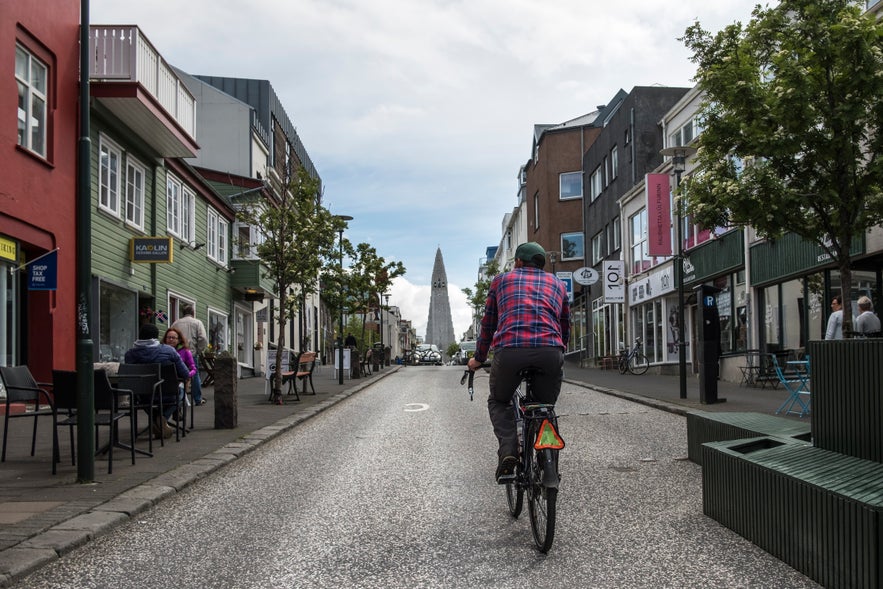 Cyclist in Reykjavik