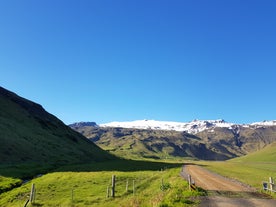 Eyjafjallajökull glacier par une journée ensoleillée.