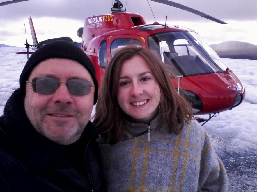 Une photo avec le pilote de l'hélicoptère