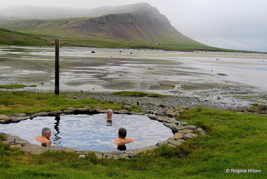 Hot pool by Laugarnes on Birkimelur in the Westfjords