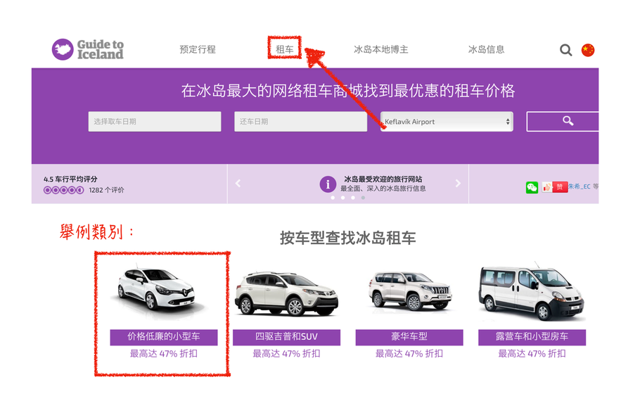 冰島本地租車頁面
