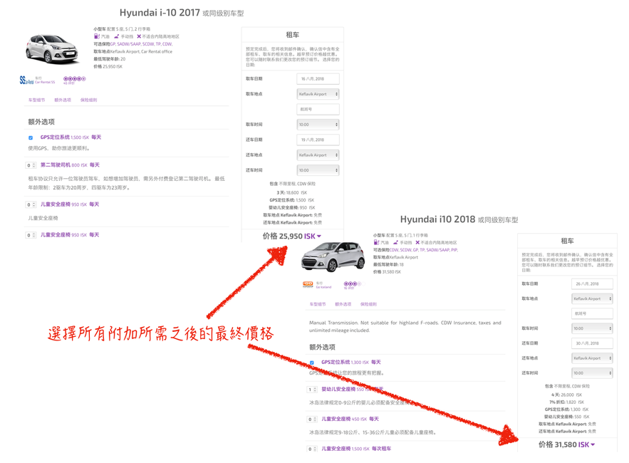 冰島租車價格比價