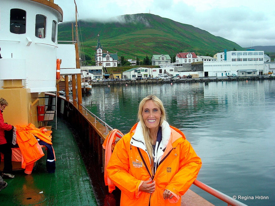 Regína on a Whale Watching tour with North Sailing in Skjálfandi bay Regína on a Whale Watching tour with North Sailing in Skjálfandi bay
