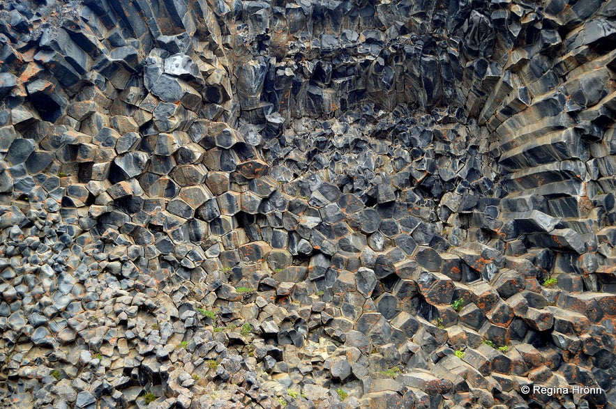 Basalt columns in Hljóðaklettar Jökulsárglúfur canyon