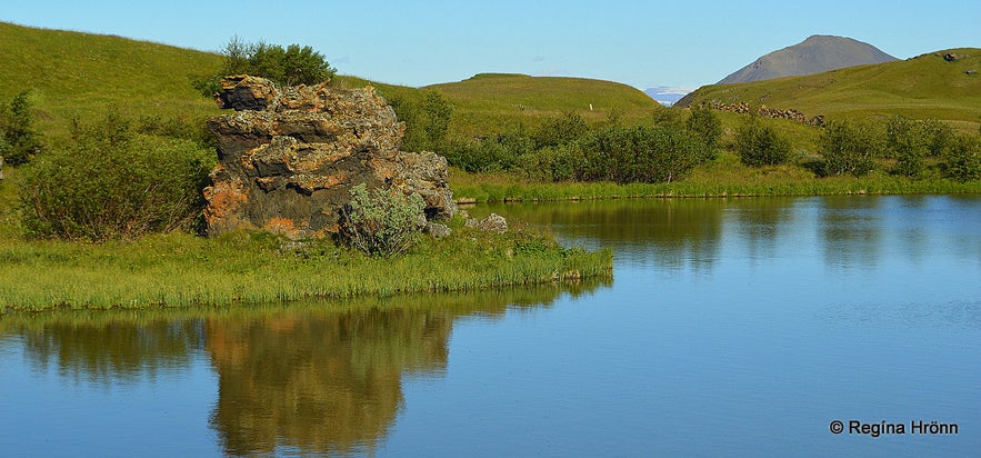 Lava pillars by lake Mývatn in northeast Iceland