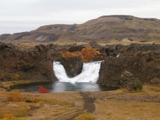 Hjalparfoss is one of the many waterfalls of south Iceland.