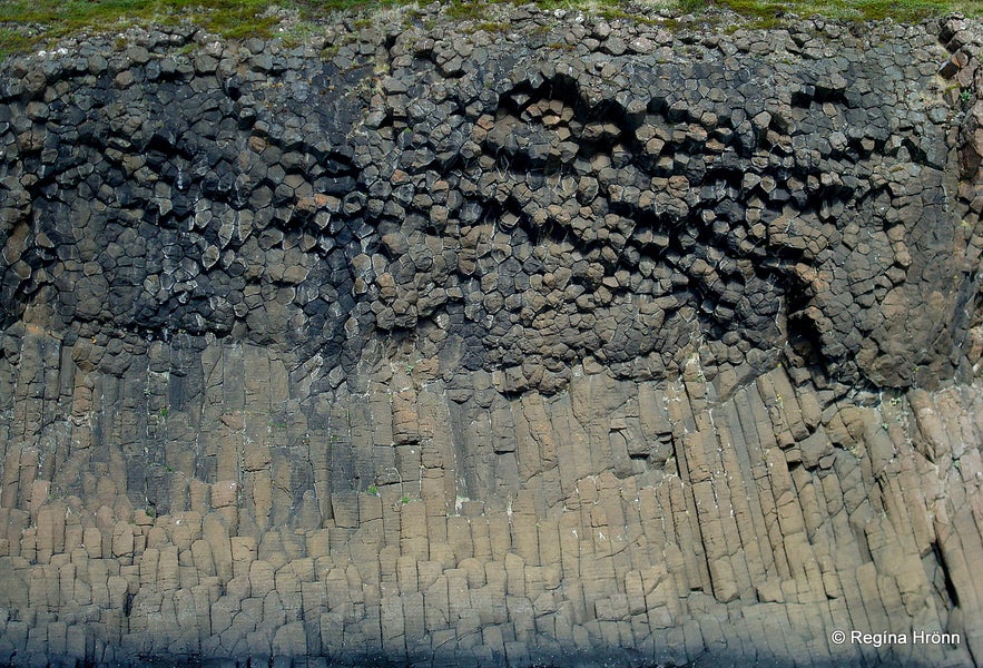 Basalt columns in the Breiðafjarðareyjar islands