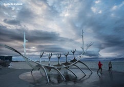 The Sun Voyager looks out across Faxafloi Bay.