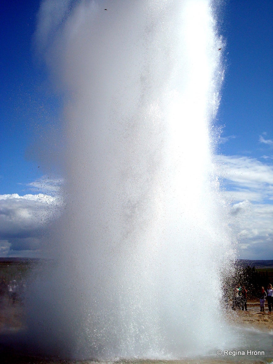 Strokkur erupting in the Geysir geothermal area that is part of the Golden Circle.