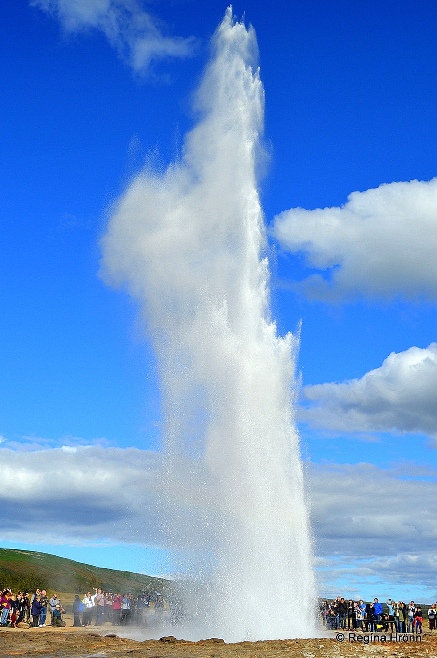 Strokkur erupting at the Geysir geothermal area