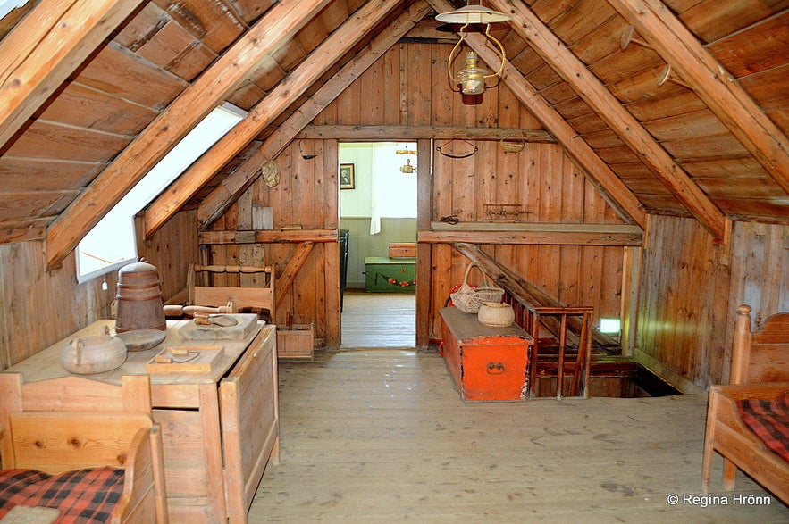 Inside Grenjaðarstaður turf house in North-Iceland