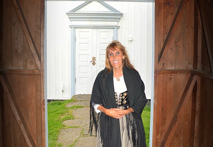 Regína at the majestic Grenjaðarstaður Turf House in North-Iceland