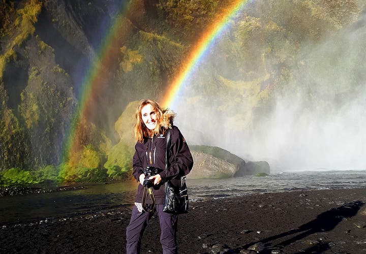 The spectacular Skógafoss Waterfall in South-Iceland and the Legend of the Treasure Chest