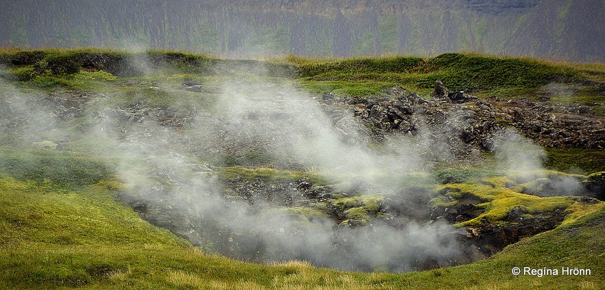 Smoking landscape close to Þeistareykir