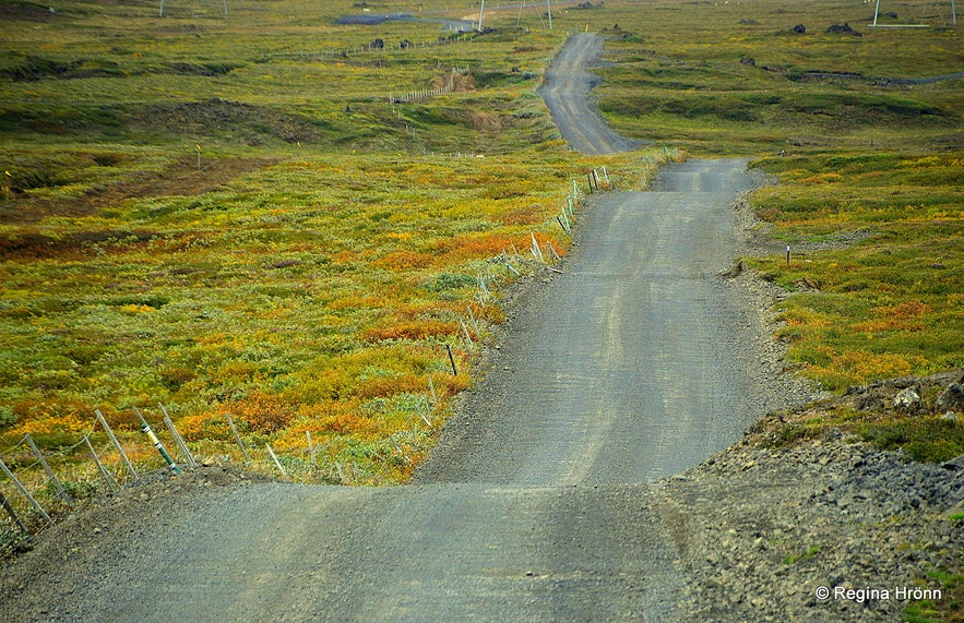 The gravel road leading from Hólasandur to Þeistareykir - a new paved road is being made now (2020)